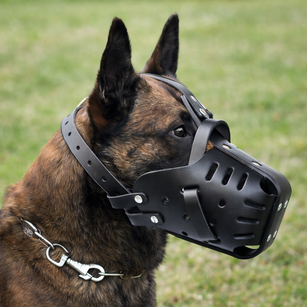 Gentle Walk Leather Muzzle – Soft, Durable Cowhide Design